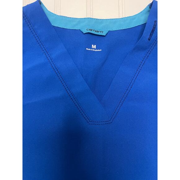 Carhartt Force Royal Blue Scrub Top Nurse Medical - Size Women's Medium - Picture 2 of 8